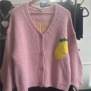 Pink Lemon Patterned Women's Sweater
